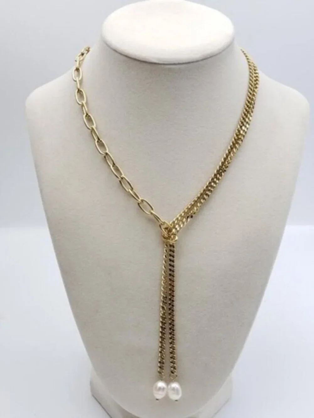 Stainless Steel Gold-Plated Necklace with Authentic Louis Vuitton Padlock